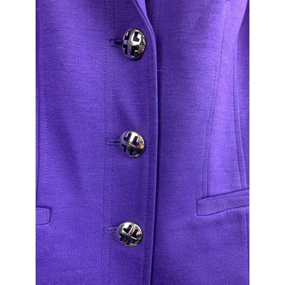 Linea By Louis DellOlio XS Purple Blazer Jacket With Silver Buttons - Picture 4 of 7